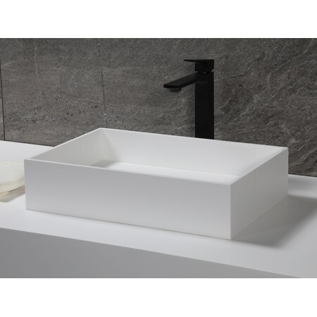 Alfi Brand 20" x 14" White Matte Solid Surface Resin Sink ABRS2014